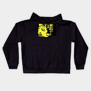 ANGRY CAT POP ART - YELLOW BLACK Kids Hoodie